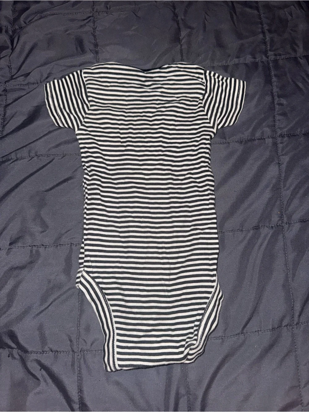 Carter's Black & White Striped Short-Sleeve Baby Bodysuit